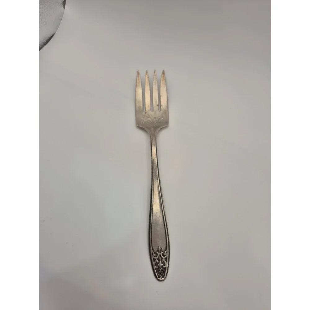 Lady Doris Serving Meat Fork Silverplate 1929 8.5 Inch Art Deco *See Pics*